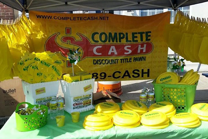 Complete Cash booth at community event